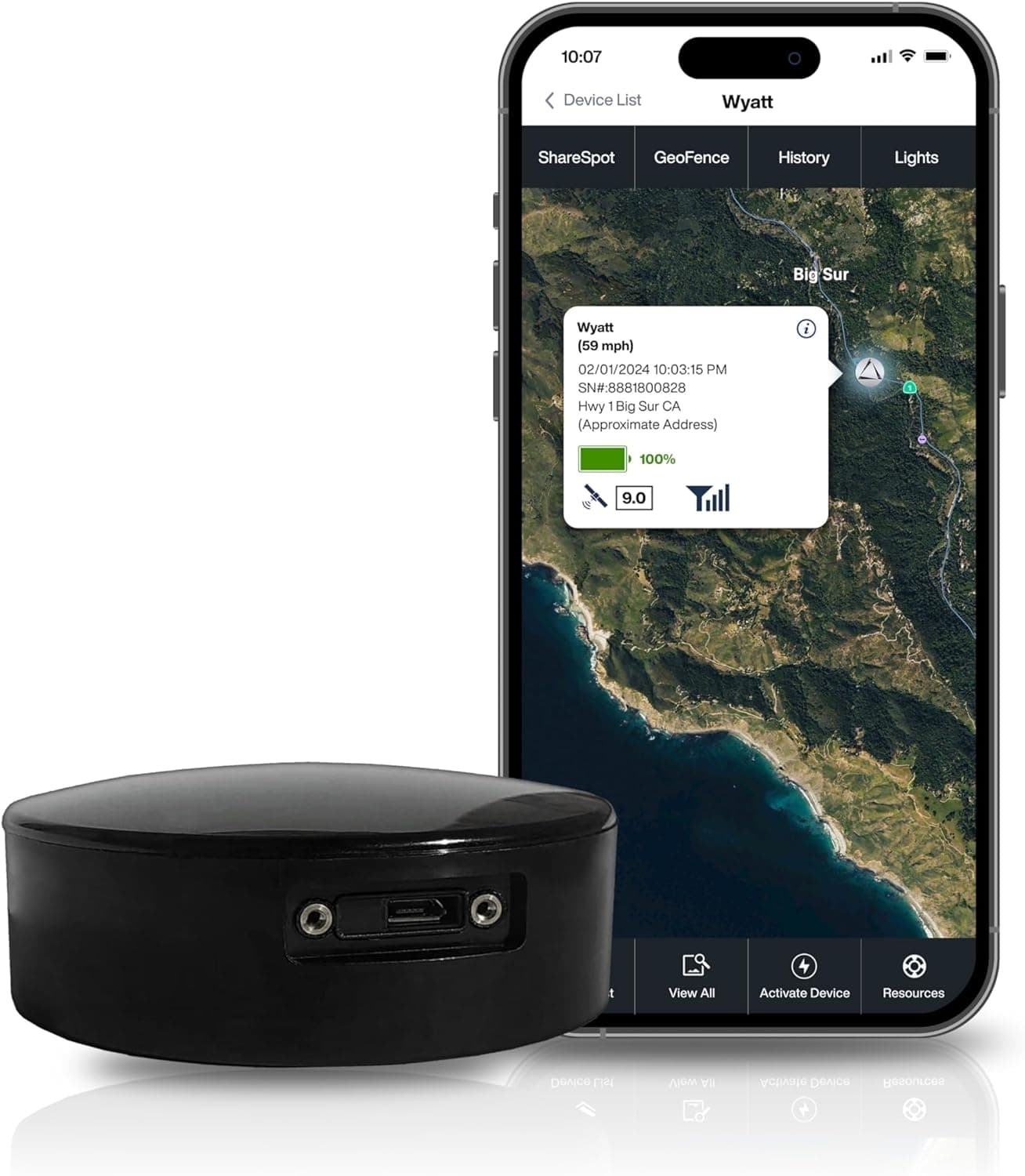 LandAirSea Overdrive GPS Tracker — Extended Life Battery, Magnetic, and Waterproof